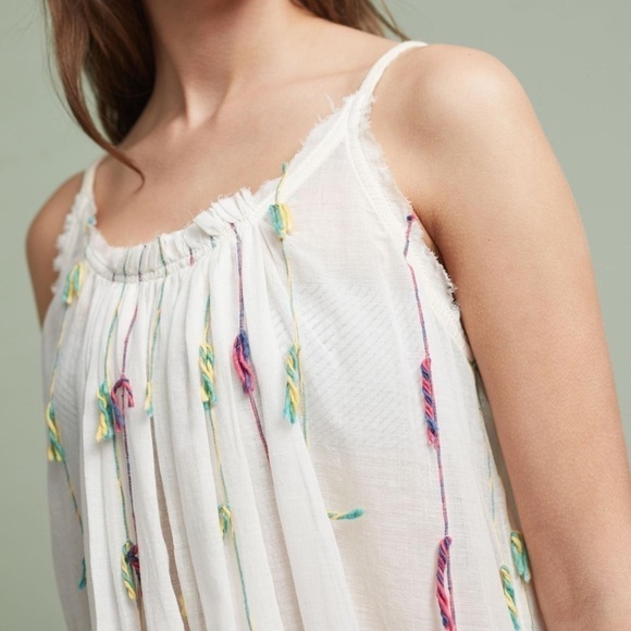 NWT Anthropologie De La Mer 1981 Tasseled Cover Up Midi White Dress - Picture 5 of 15